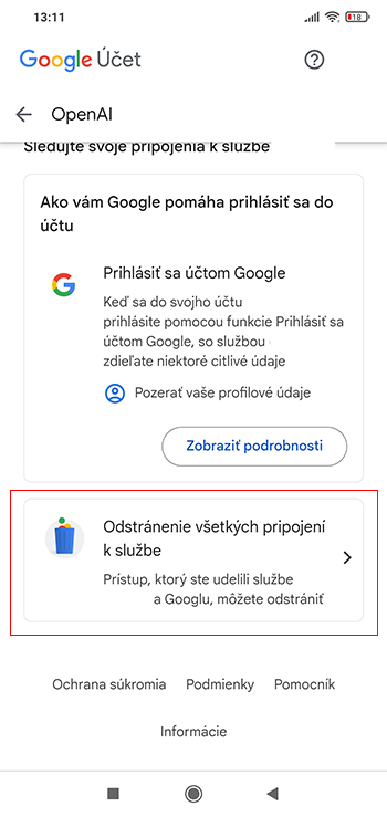 Ako odstrániť aplikáciám a službám prístup k vášmu Google účtu?