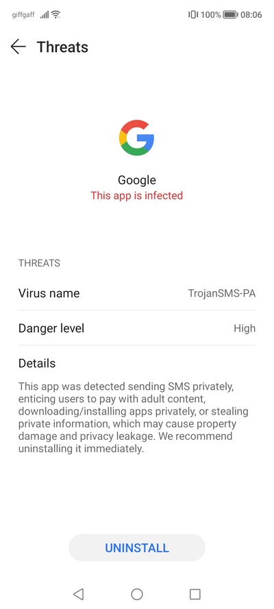 oznacenie aplikacie Google za trojskeho kona