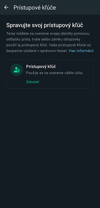 Prístupové kľúče dorazili aj do aplikácie WhatsApp