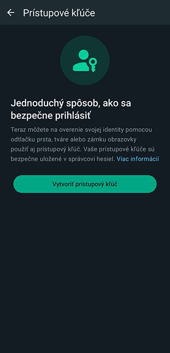 Prístupové kľúče dorazili aj do aplikácie WhatsApp