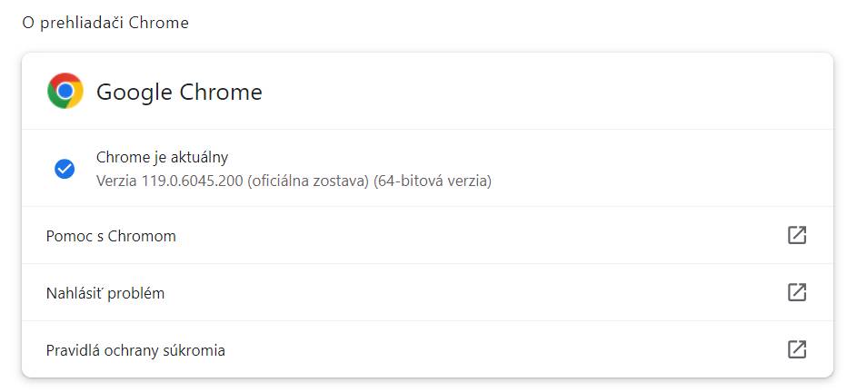 Google Chrome nova verzia prehliadaca dostupnost aktualizacie