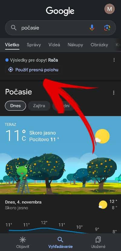 Najpresnejsie pocasie na zajtra Google aplikacie navod_2_2