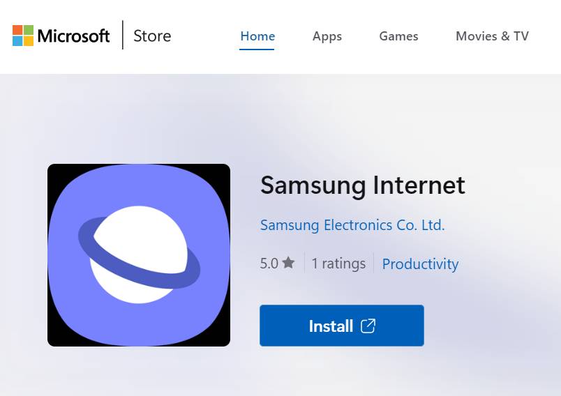 Samsung Internet pre Windows