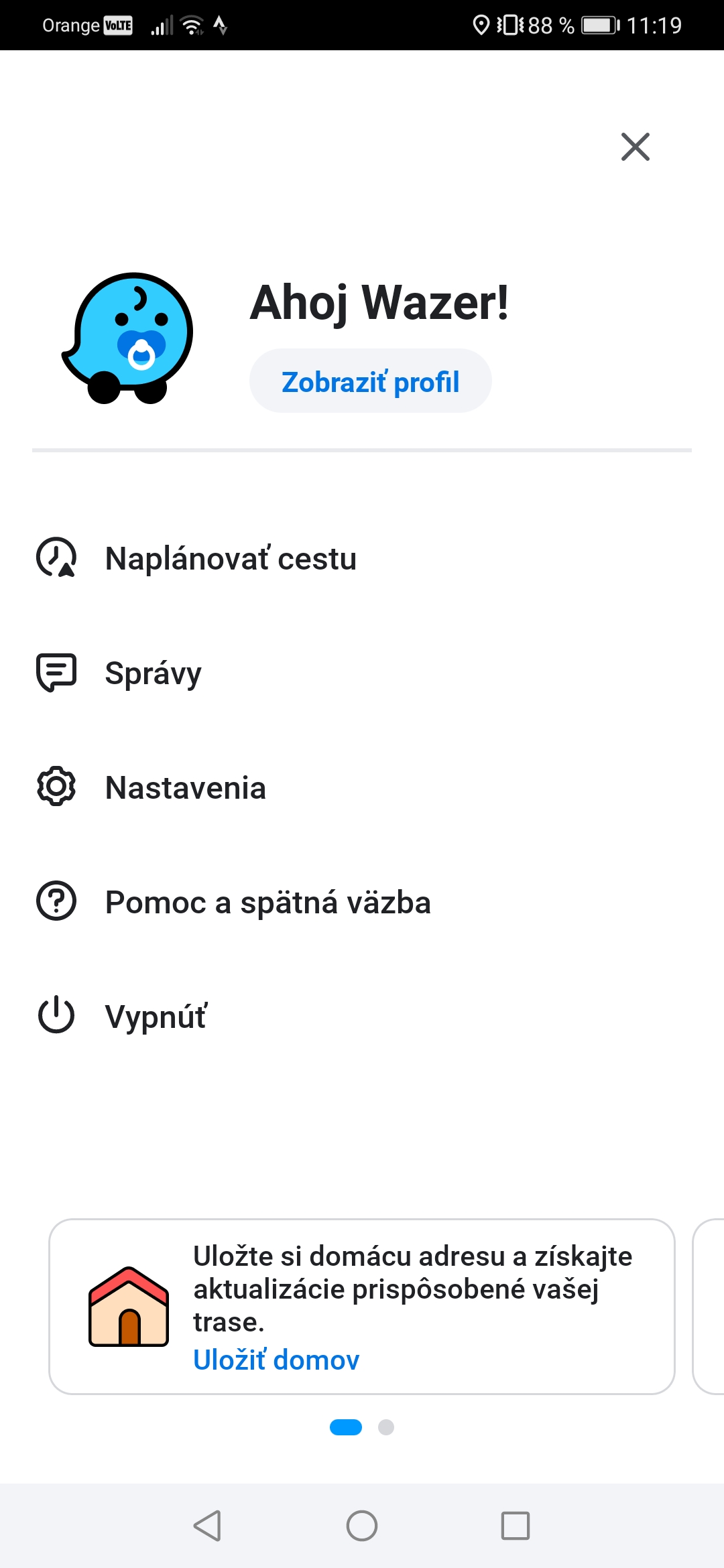 Nastavenia Waze