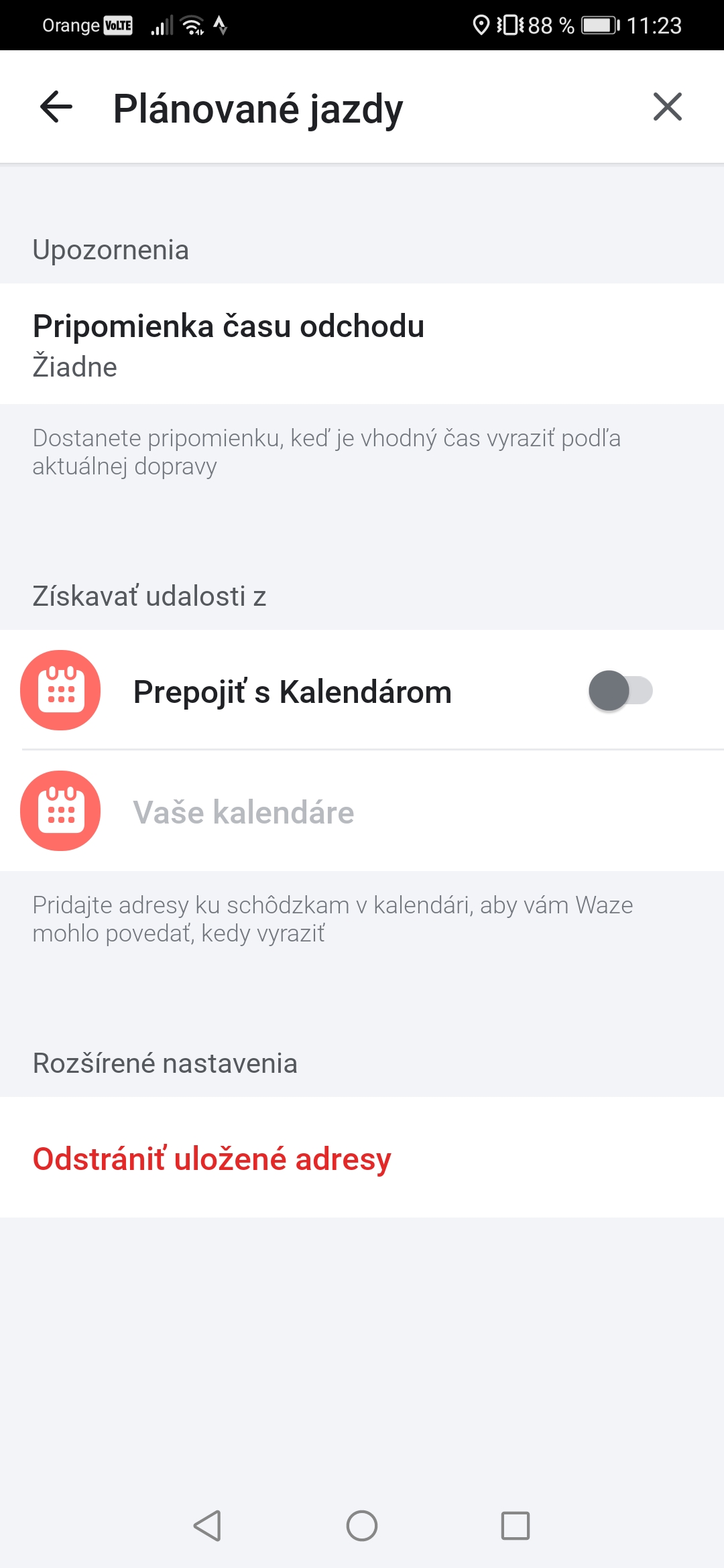 Nastavenia Waze