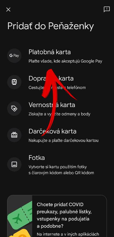ako platit mobilom pridanie karty do aplikacie penazenka navod_2