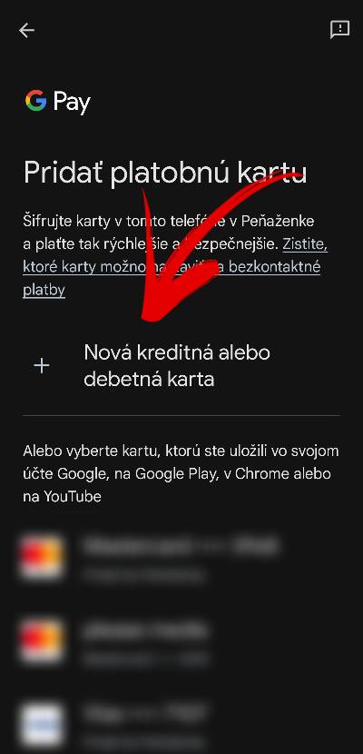 ako platit mobilom pridanie karty do aplikacie penazenka navod_3