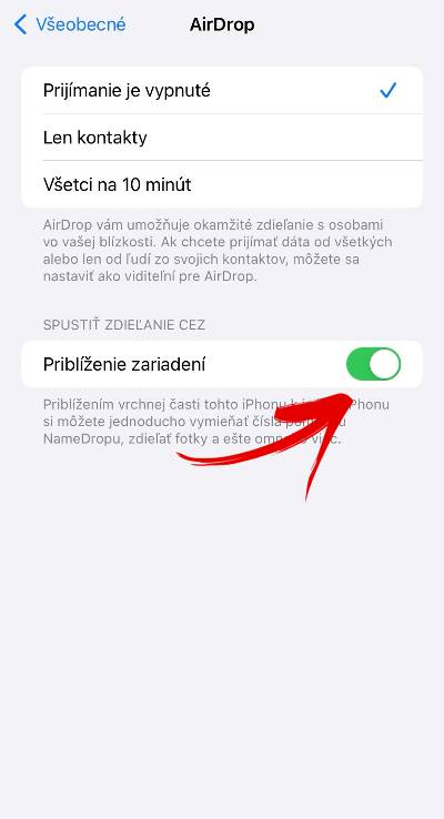 iOS NameDrop funkcia