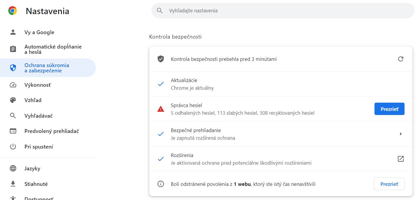 kontrola hesiel cez chrome ci nedoslo k uniku_2