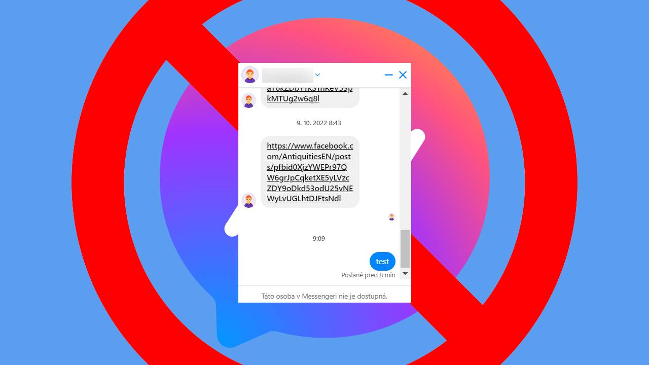 niekto si ma zablokoval v messengeri