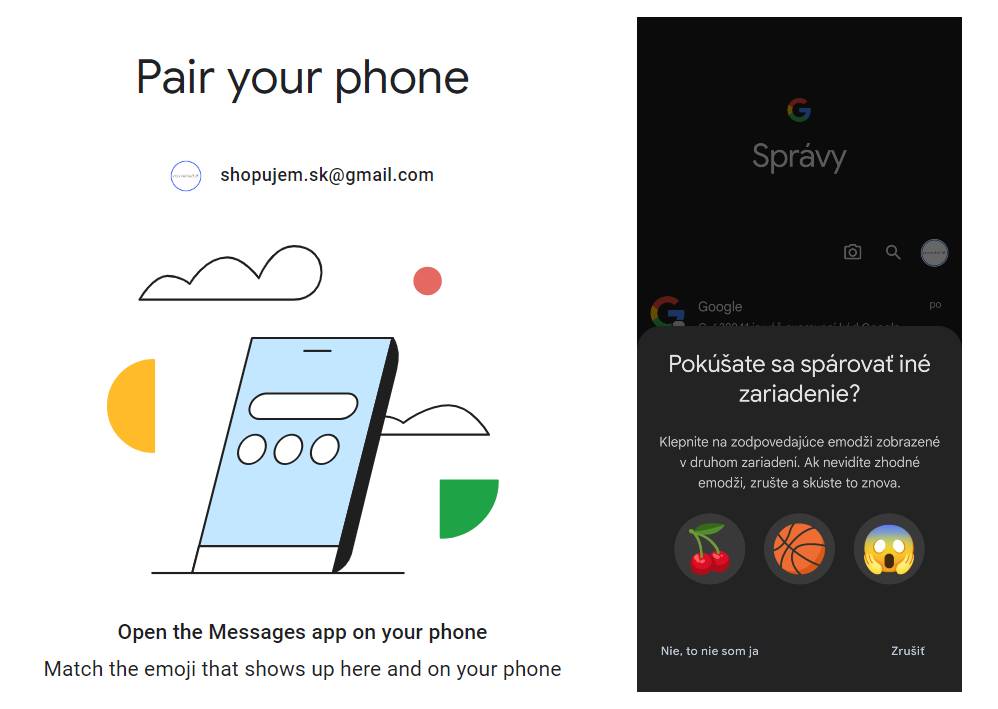 posielanie sprav cez pocitac prihlasenie sa cez Google ucet_3