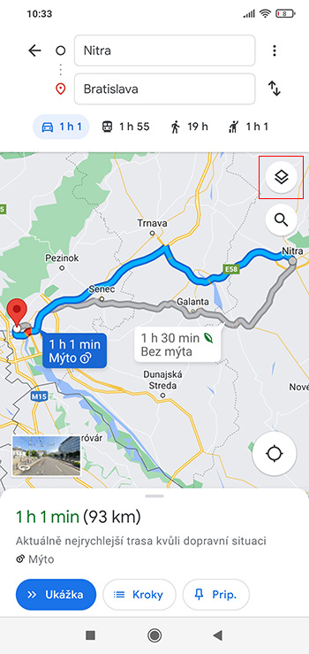 Ako si zapnúť monitorovanie premávky v reálnom čase v Google Mapách