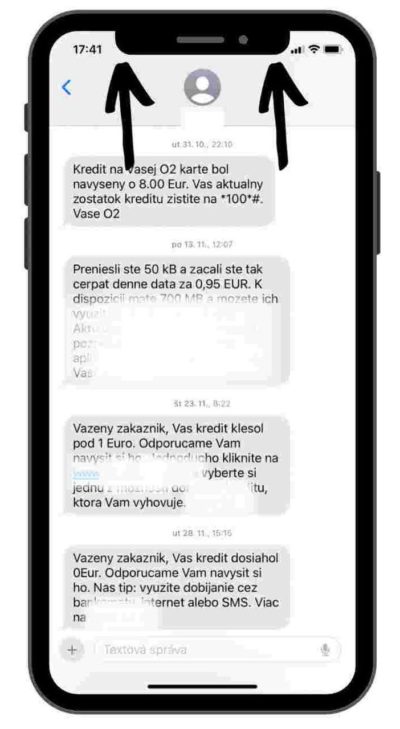 Správy iPhone