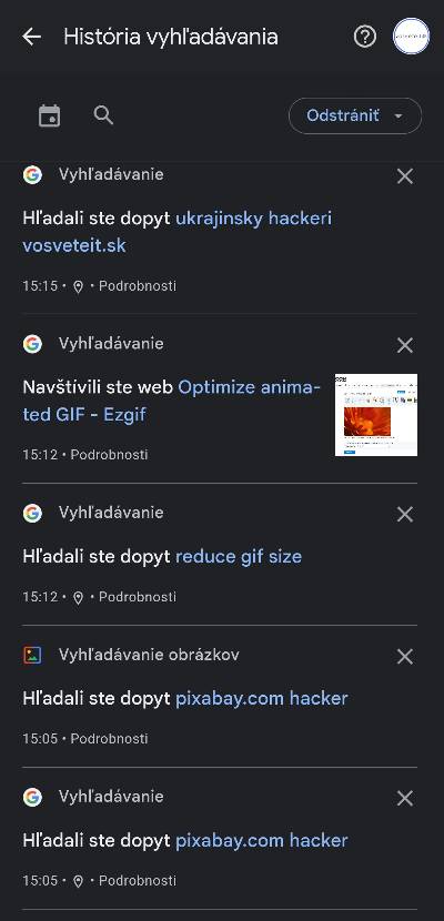 Ako odstanit historiu online aktivity Google_1