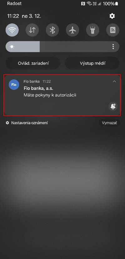 Autorizacia platby v mobilnej aplikacii