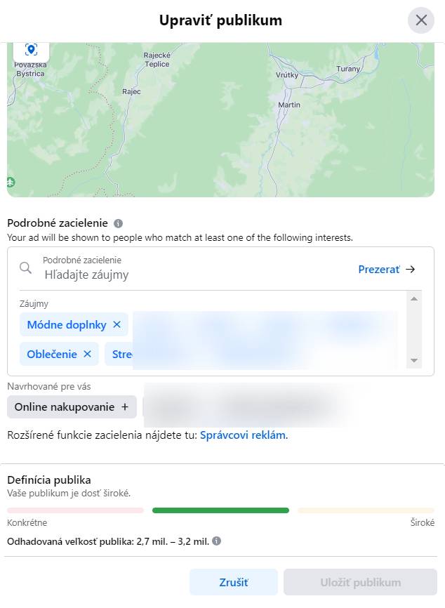 Facebook zadanie reklamy podla zaujmov a dalsich specifikacii_2