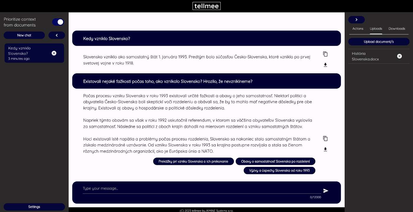 Tellmee aplikacia AI robot pre studentov_2 odpoved na otazku