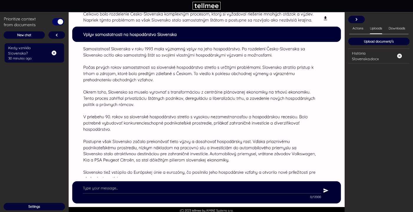 Tellmee aplikacia AI robot pre studentov_4 odpoved na otazku