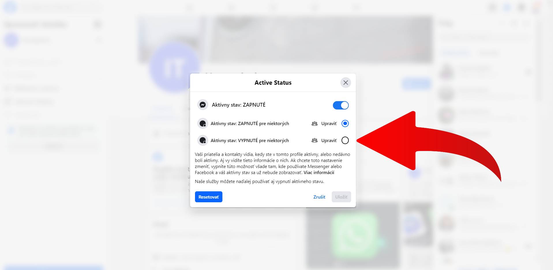 ako nastavit v messengeri stav offline pre konkretnu osobu navod_3