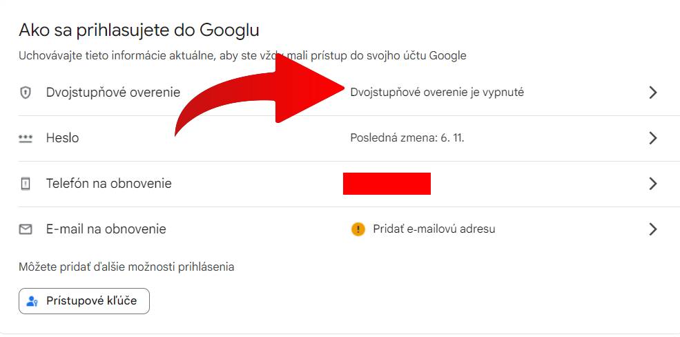 ako zapnut dvojfaktorove overenie gmail