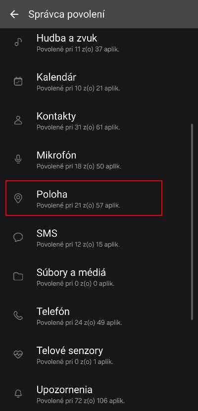 ktore aplikacie pristupuju k polohe smartfonu_nastavenia smartfonu