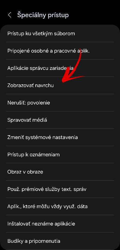 ktore aplikacie vedia zobrazovat obsah nad inymi aplikaciami navod_3