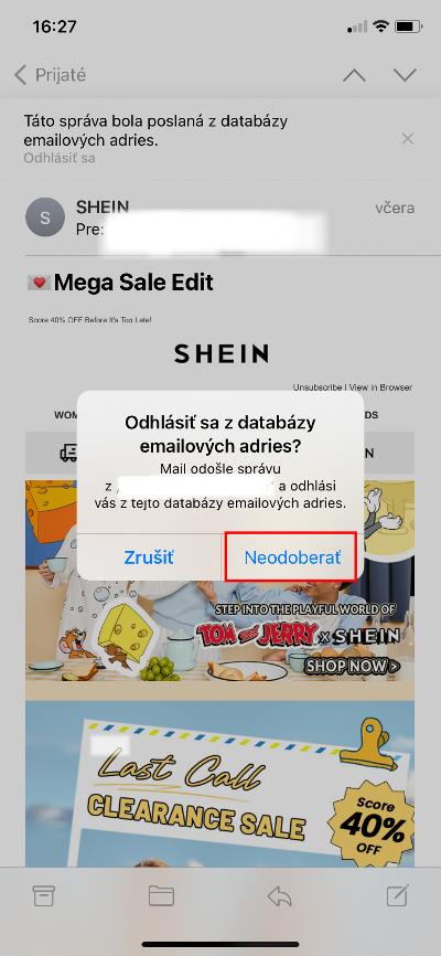 neodoberať messenger