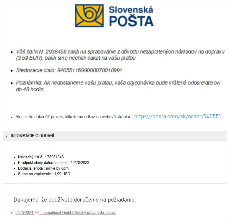 podvodny email kde text je nahradeny fotkou