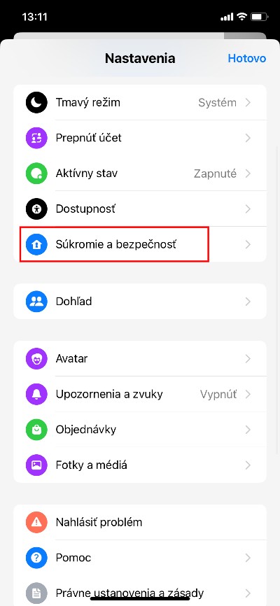 Súkromie a bezpečnosť messenger