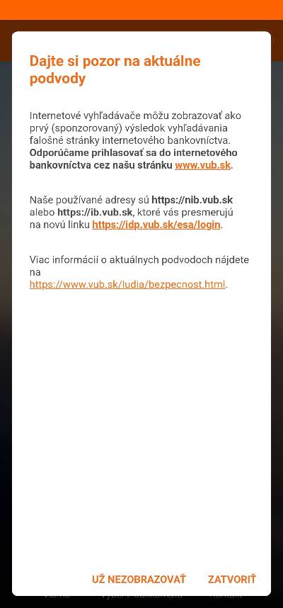 upozornenie VUB podvodne odkazy vo vyhladavaci