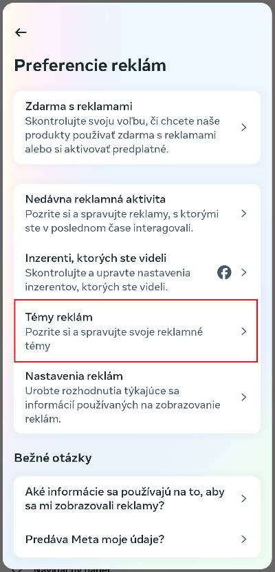Facebook temy reklam ako obmedzit_1