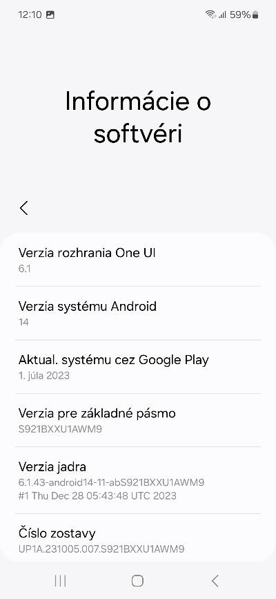 Galaxy 24 softver Android 14