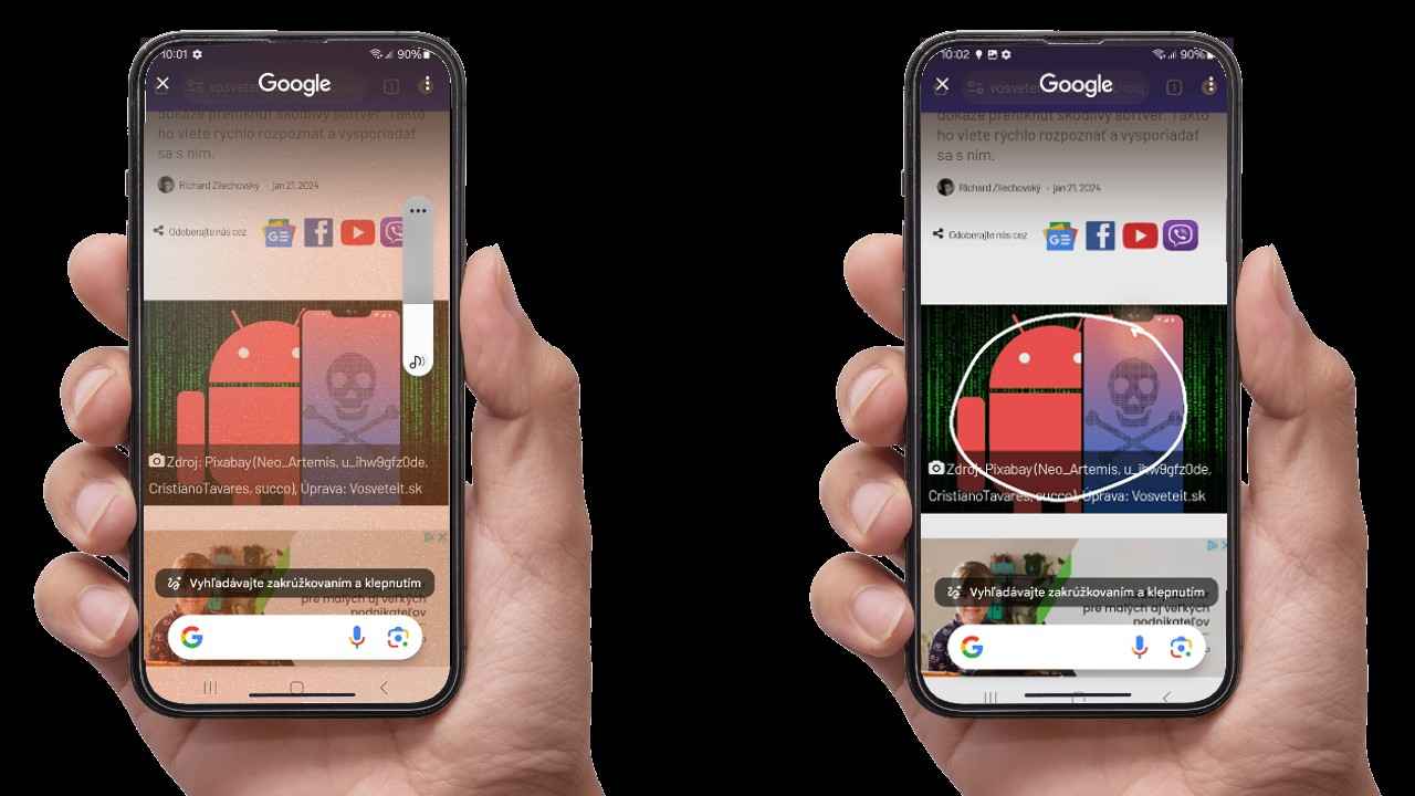 Google Circle to Search funkcia