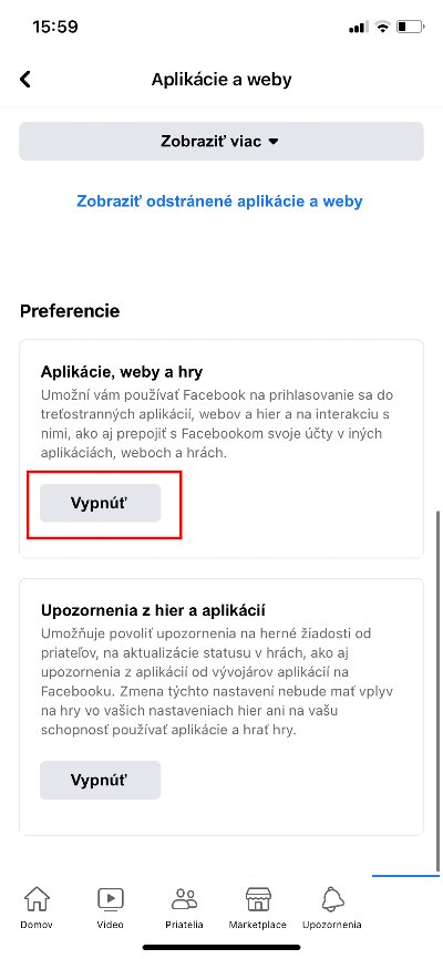 Odpojte aplikácie tretích strán