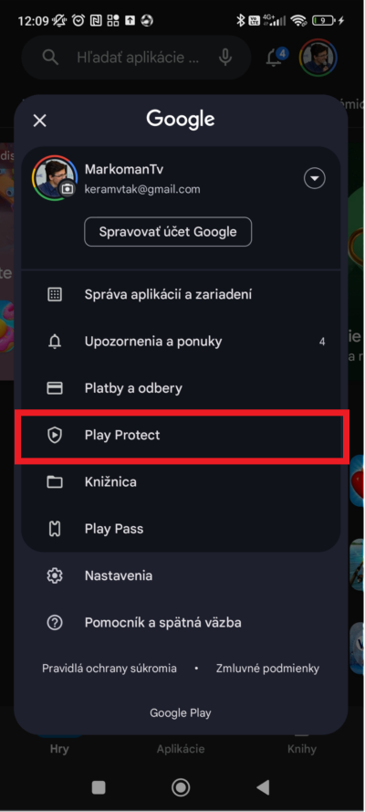 Play protect nastavenie