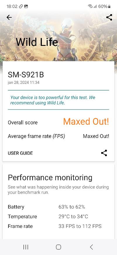 Samsung Galaxy S24 vykon