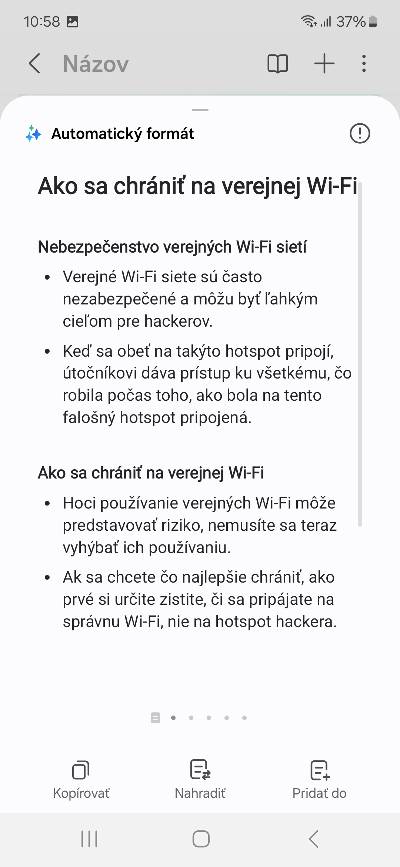 Samsung S24 AI funkcia sumarizacia textu v poznamkach a formatovanie_2