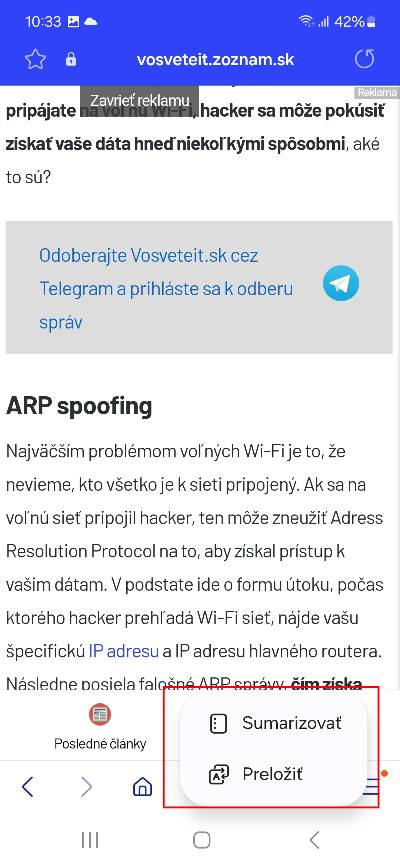 Samsung S24 AI funkcia sumarizacia textu_1