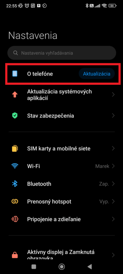 Aktualizácia softvéru