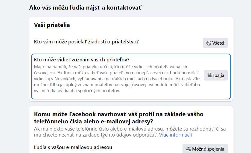 kto vás môže kontaktovať