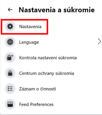 nastavenia a súkromie