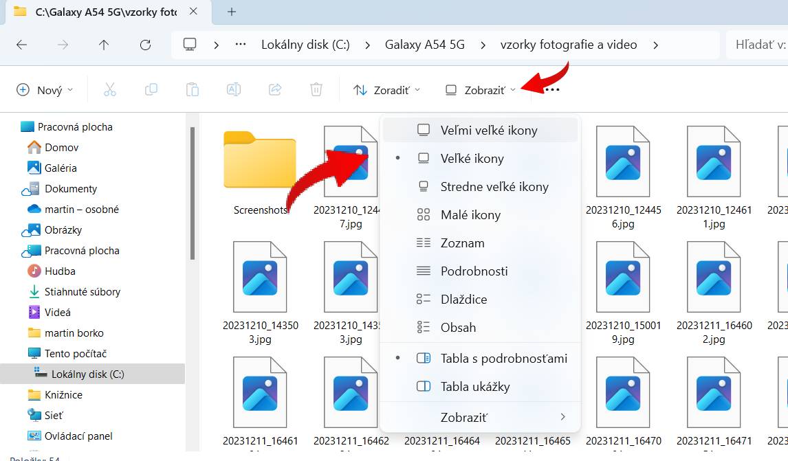 navod ako si prisposobit prieskumníka vo Windows_ako zmenit velkost ikon