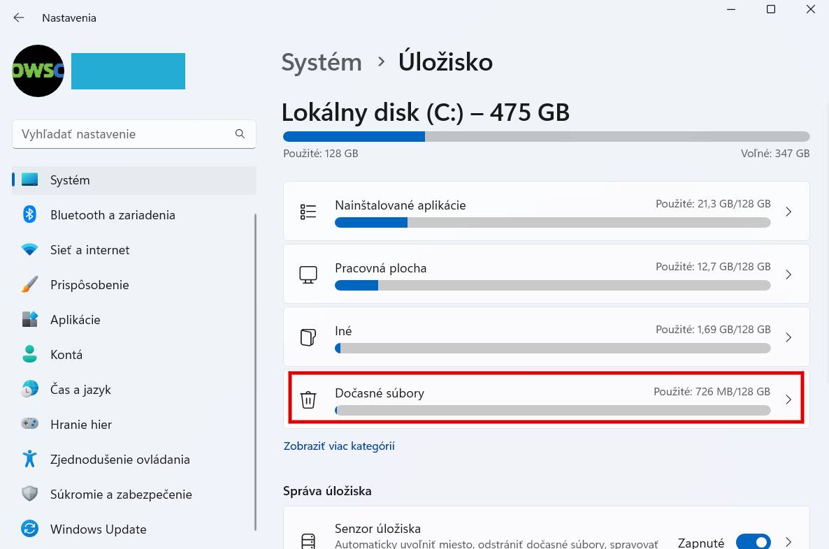 odstranenie docasnych suborov