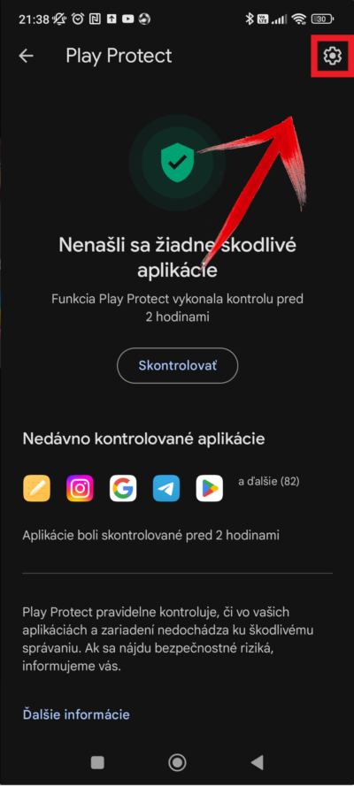 Play protect nastavenie