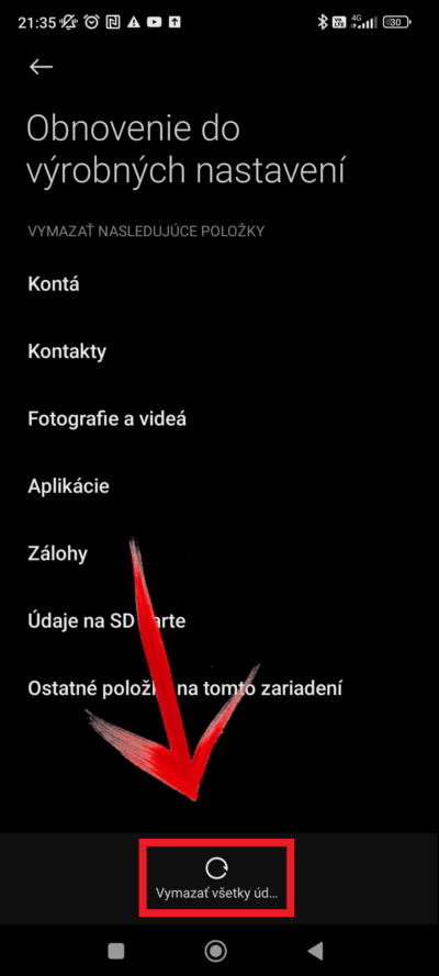 Továrenské nastavenia