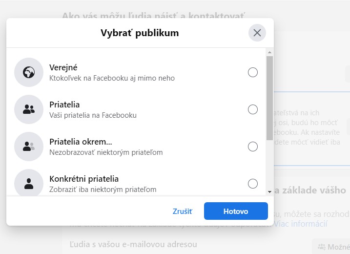 vybrať publikum