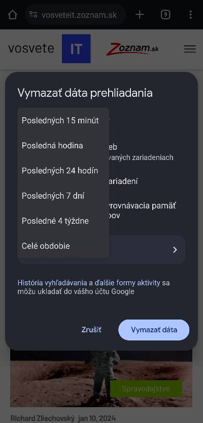 vymazanie historie prehliadania internetu Chrome pre Android navod_3