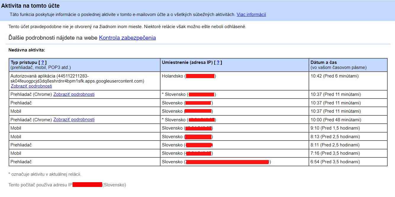 Gmail upozornenie ze niekto cudzi je prihlaseny k uctu_2