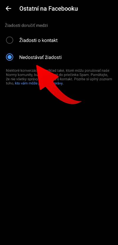Messenger ako zablokovat cudzie ziadosti o kontakt navod_5