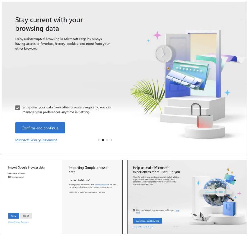 Microsoft a propagacia Microsoft Edge pri prvom spusteni
